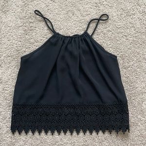 Black halter crop top